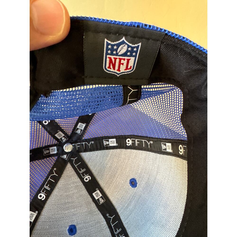 NFL LA Rams New Era 9Fifty Snapback Blue Mesh Embroidered Trucker Hat NWT - Picture 7 of 7